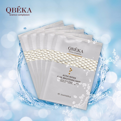 QBEKA एक्टिव पेप्टाइड पर्ल ब्लीचिंग ब्राइटनिंग मास्क 5pcs/बॉक्स सभी प्रकार की त्वचा के लिए