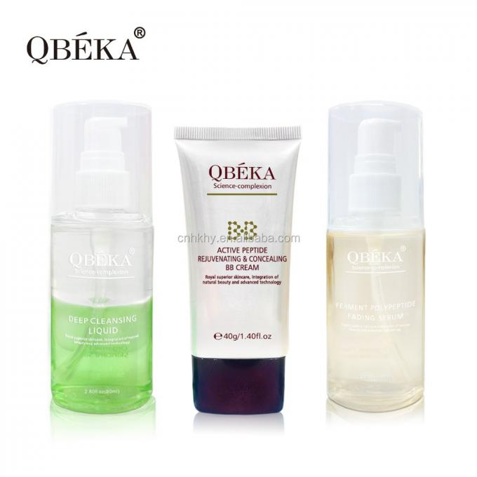 QBEKA फर्मेंट पॉलीपेप्टाइड फ्लेडिंग सीरम ब्लीचिंग गोल्ड फेशियल किट लिफ्टिंग इफेक्ट के लिए 4
